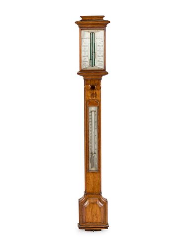 An English Oak Stick Barometer