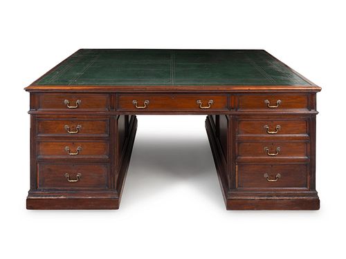 An Oversized Regency Mahogany Partner's Desk