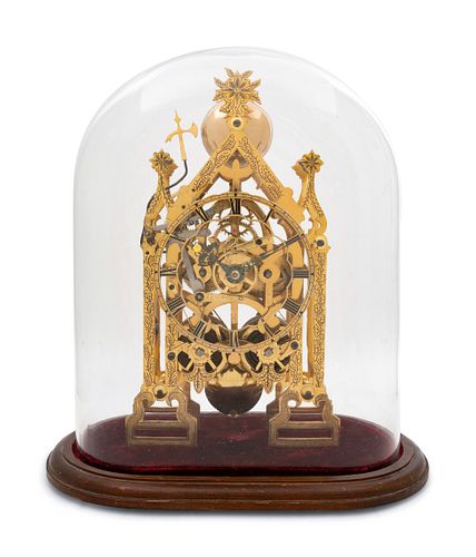 A Late Regency Brass Skeleton Clock
