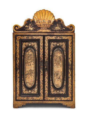A Chinese Export Lacquered Table Cabinet