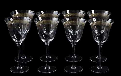 SET, 8 VERSACE "MARCO POLO" RED WINE GLASSES