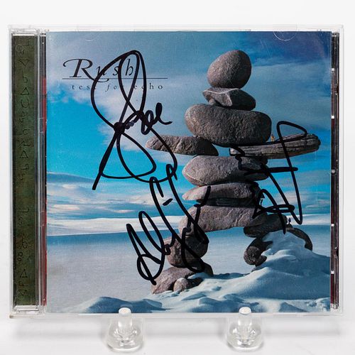 RUSH, "TEST FOR ECHO" AUTOGRAPHED COMPACT DISC