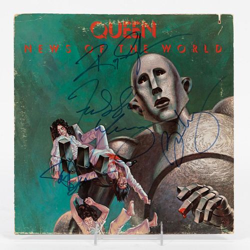 QUEEN AUTOGRAPHED "NEWS OF THE WORLD" ALBUMN