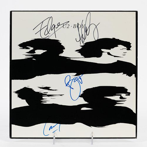 U2, FULL BAND AUTOGRAPHED "BOY" ROCK ALBUM