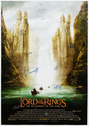 CAST SIGNED, "THE FELLOWSHIP OF THE RING" POSTER