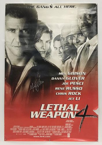 MEL GIBSON SIGNED, "LETHAL WEAPON 4" MOVIE POSTER