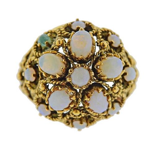 14K Gold Opal Dome Ring