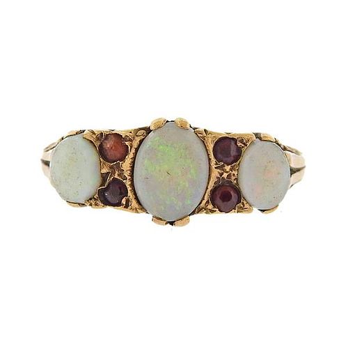 Antique English 9k Gold  Opal Ring
