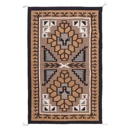 Master Weaver Evelyn George (Dine, 20th century) Navajo Two Grey Hills Weaving / Rug