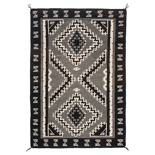 Master Weaver Cora Curley (Dine, 20th century) Navajo Two Grey Hills Weaving/ Rug, From the John Andrews Collection, Native Jackets