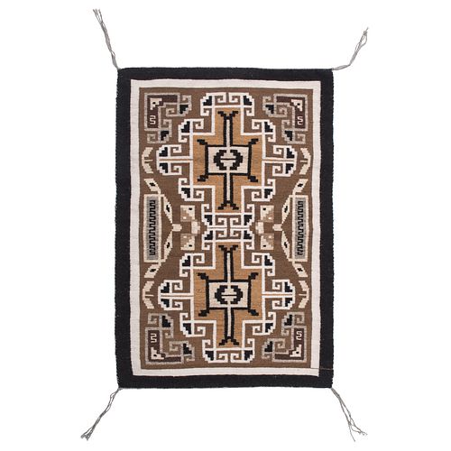 Master Weaver Edith Yazzie (Dine, 20th century) Navajo Two Grey Hills Weaving/ Rug, From the John Andrews Collection, Native Jackets