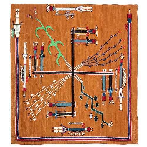 Navajo Sandpainting Weaving / Rug, From the Nightway Chant