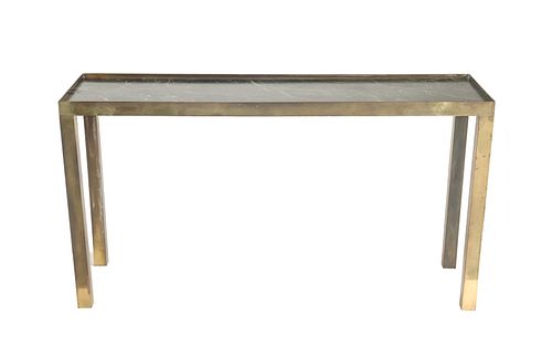 Contemporary Brass And Granite Console Table