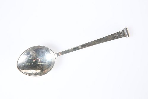 OMAR RAMSDEN
 AN ARTS AND CRAFTS SILVER SEAL TOP SPOON, LONDON 1923, with p