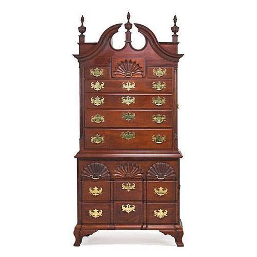 CHIPPENDALE STYLE CHEST ON CHEST
