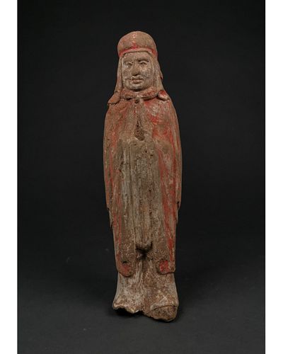 NORTHERN QI DYNASTY TERRACOTTA COURT DIGNITARY