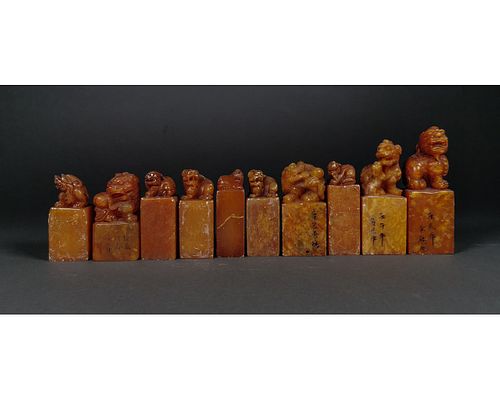 COLLECTION OF 10 CHINESE SHOUSHAN SEAL