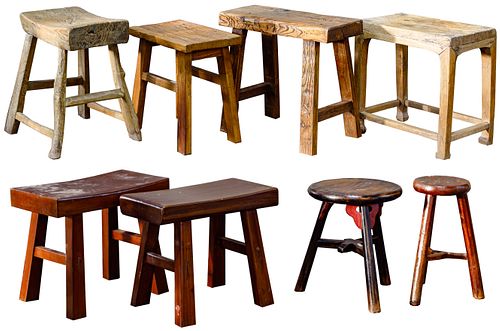 Asian Style Bench and Stool Assortment
