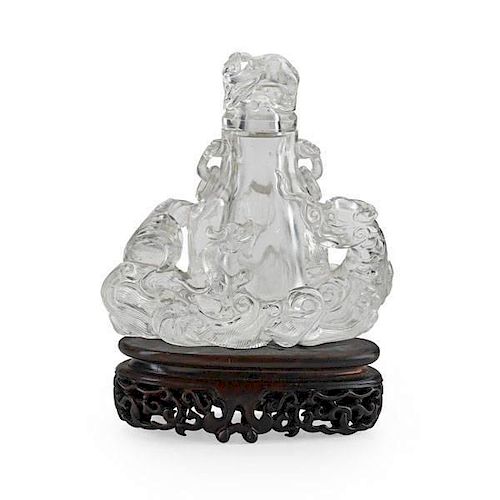 CHINESE ROCK CRYSTAL VASE AND COVER