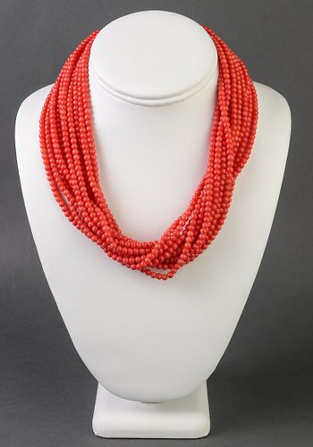 Kenneth Jay Lane Faux-Coral Torsade Necklace