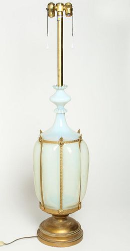 Monumental Murano Opalescent Glass Lamp