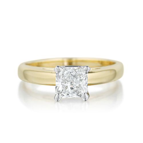 1.00-Carat Square-Cut Diamond Ring