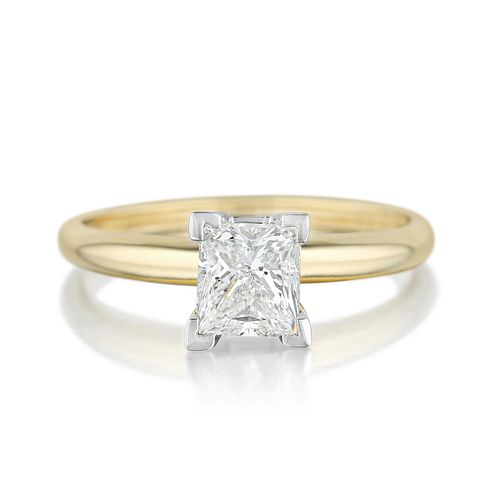 1.00-Carat Rectangular-Cut Diamond Ring
