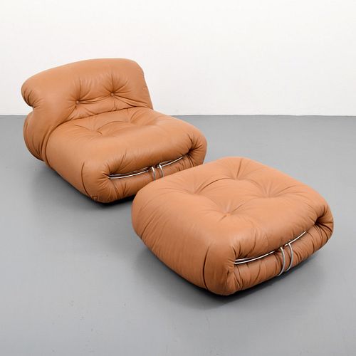 Afra & Tobia Scarpa "Soriana" Lounge Chair & Ottoman
