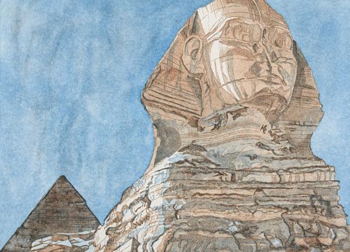 Large Philip Pearlstein "Sphinx" Aquatint, Signed Edition