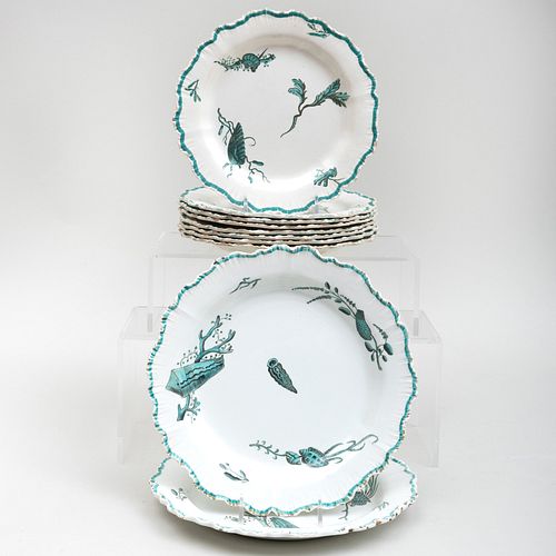 Group of Wedgwood Transfer Printed and Enriched Plates Decorated with Marine Life