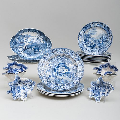 Group of Blue and White Transferware 