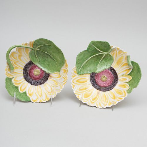 Pair of Lady Anne Gordon Porcelain Sunflower Dishes