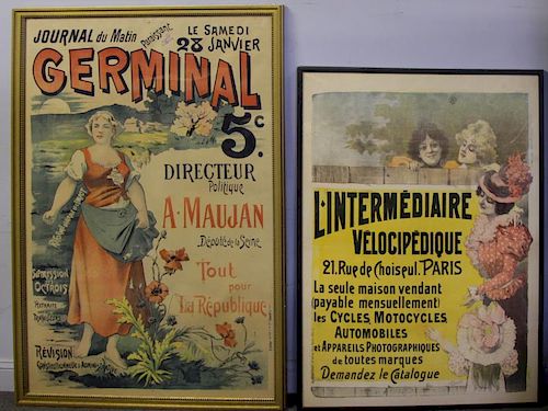 Two French Color Lithograph Advertising Posters.