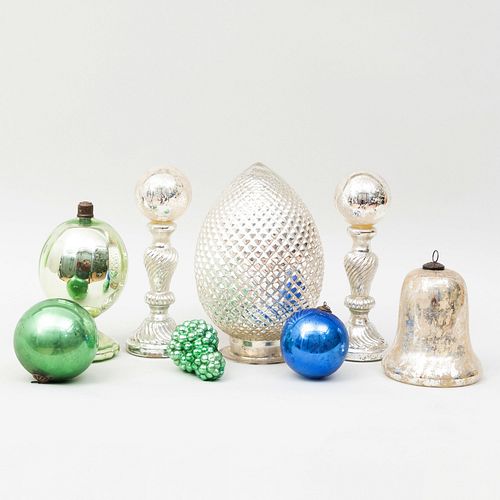 Group of Mercury Glass Table Objects