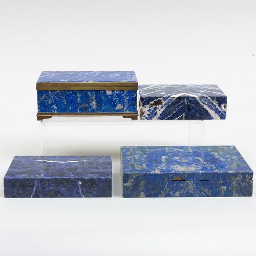 Four Lapis Lazuli Table Boxes