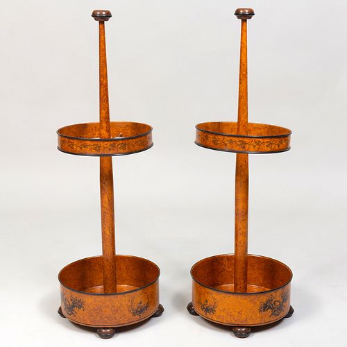 Pair of Modern Painted TÃ´le Umbrella Stands 