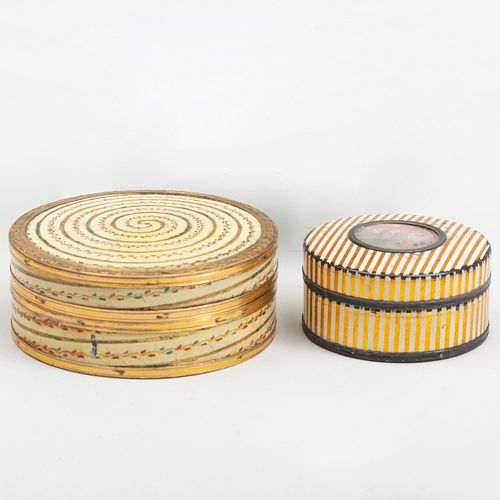 Two Gilt-Metal and Enamel Snuff Boxes