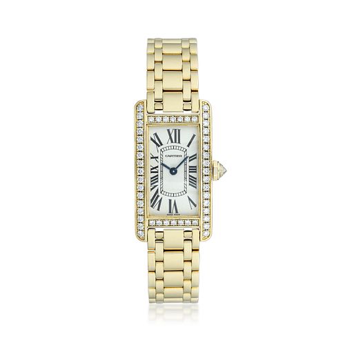 Cartier Tank Americaine Ref. 2482 in 18K Gold and Diamonds