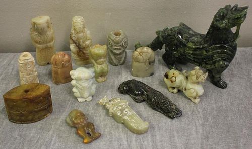 Lot of 14 Pieces of Vintage Asian Hardstone