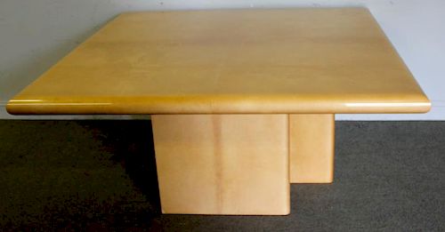 Midcentury Lacquered Goatskin Dining Table.