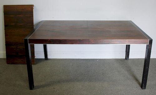Midcentury Rosewood and Chrome Dining Table.