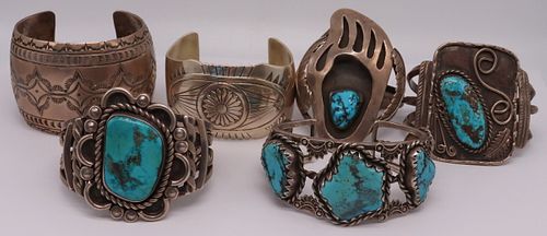 JEWELRY. (5) Assorted Southwest Sterling Cuff
