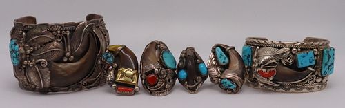 JEWELRY. Assorted Southwest Sterling and Bear Claw
