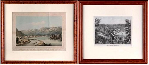 Two Framed Prints,Views of New York and Virginia,19thc.