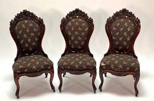 Three John Belter American Rococo Side Chairs