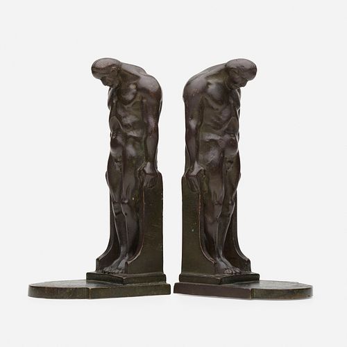 In the manner of Oscar Bach, bookends, pair
