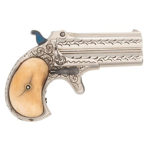 Period Engraved Remington Type 1 Transitional Model 95 Double Derringer