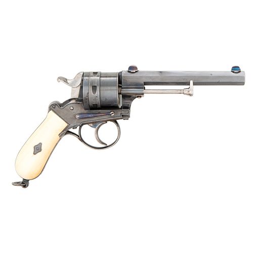 Large and Fine Centerfire Revolver Double Action Pistol Attributed to Auguste Francotte 