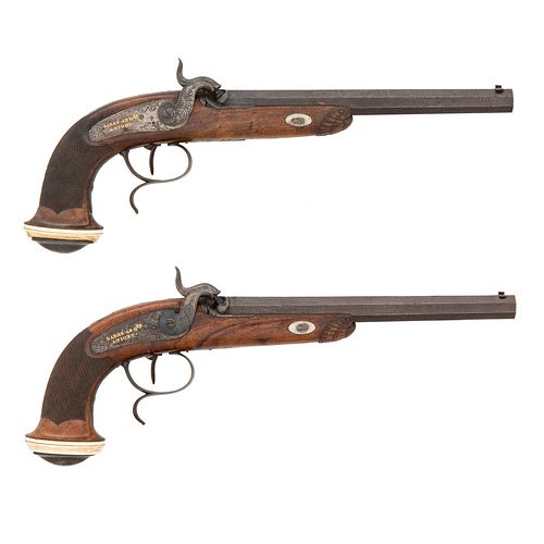 An Unusual Pair of French Deuling Pistols by Labbe a Niort