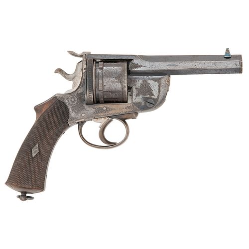 Engraved English Cartridge Revolver by Jefferies